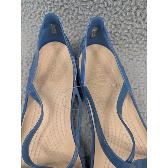 Crocs Isabella Graphic Strappy Sandals Blue and Tan Style 205084 Women's size 10 - Picture 4 of 8